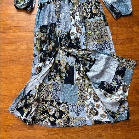 Raga Boho Floral Patchwork Blue Maxi Dress L - Picture 6 of 7